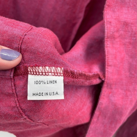 Bryan walker maroon open front 100% linen lagonlook woman bohemian jacket medium - Picture 6 of 9